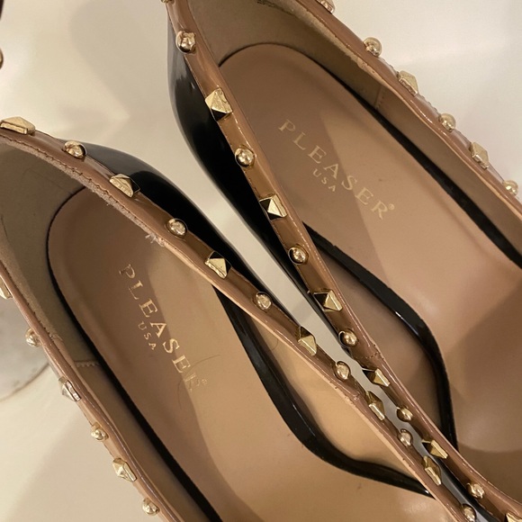 FIRM NW Pleaser black studded stilettos - Picture 6 of 7